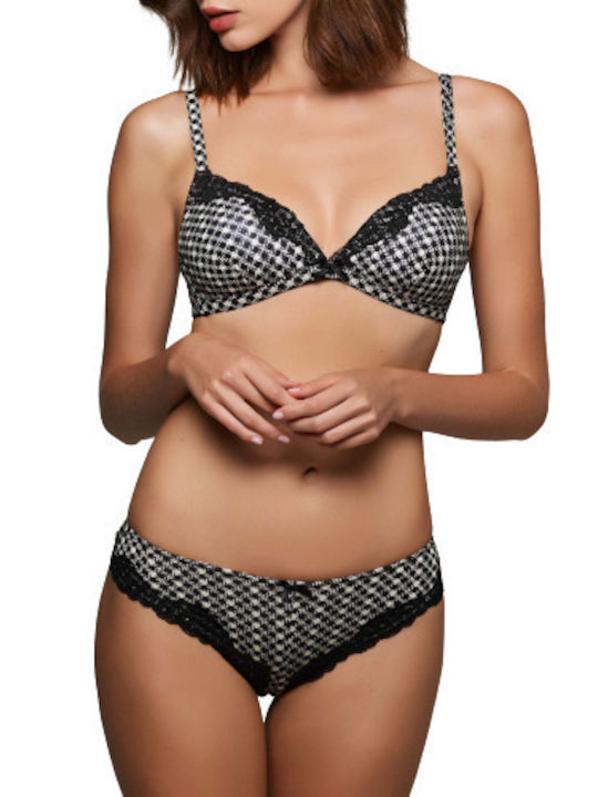 Lida Balconette Push Up Balconette Bra Black