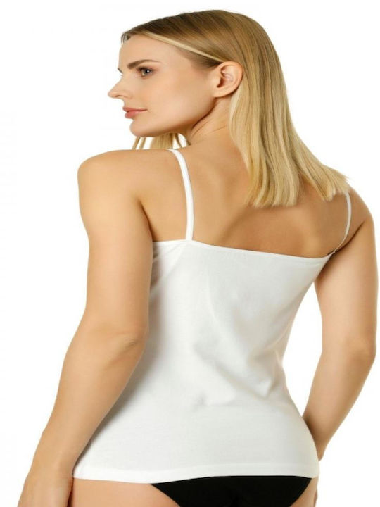 ANALIZE Cu Bretele Bumbac Alb Tricou pentru femei