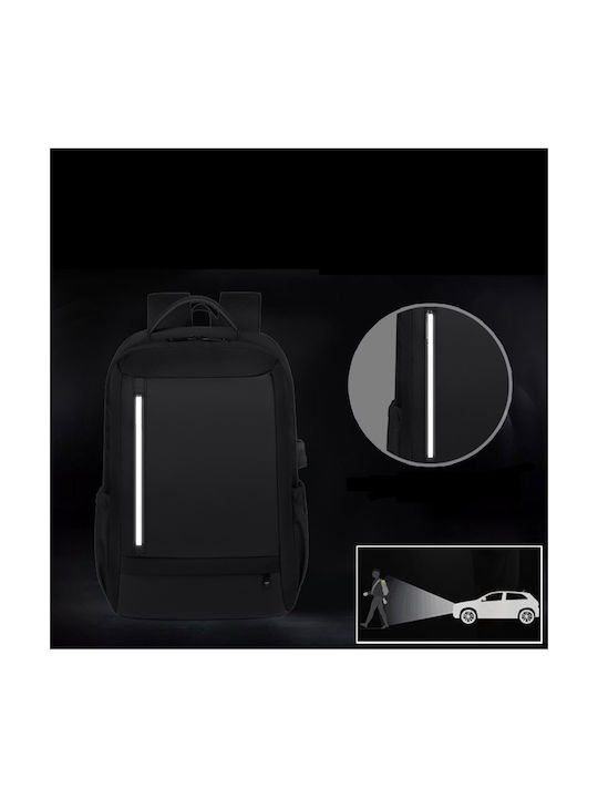 Playbags Υφασμάτινο Σακίδιο Πλάτης Αδιάβροχο με Θύρα USB Μαύρο 30lt