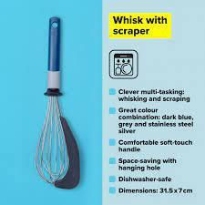 Tasty Egg Beater Stainless Steel Integrated Silicone Spatula 31cm Non-slip Handle Soft Grip