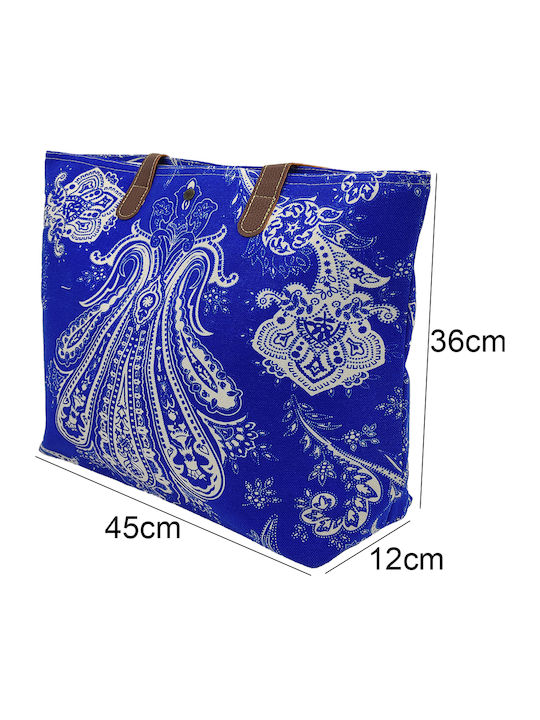 Aria Beach Bag Made of Canvas Blue