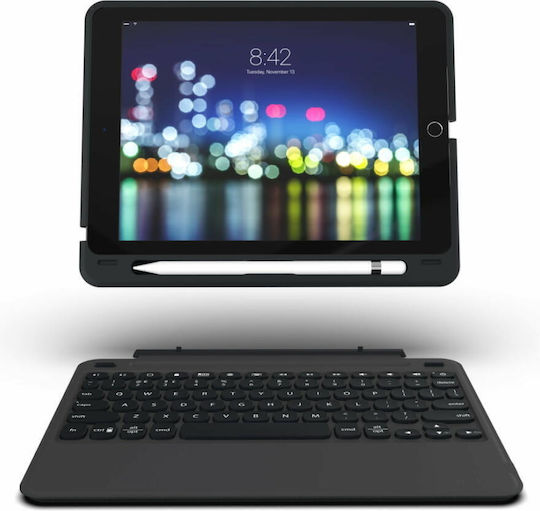 Zagg Slim Flip Cover με Πληκτρολόγιο στα Αγγλικά US Μαύρη (iPad Pro 2020 12.9")