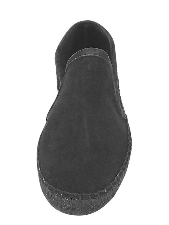 Din piele întoarsă Espadrile pentru bărbați în culoarea Negru