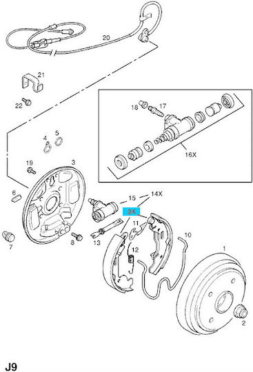 Opel Bremsbacken-Satz Hinten 2Stück