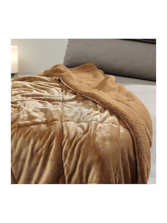 Αιγαίον Κουβέρτα Sherpa Καναπέ 130x180εκ. Καφέ