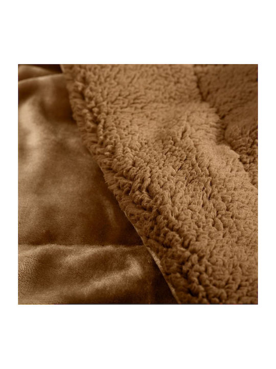 Αιγαίον Κουβέρτα Sherpa Καναπέ 130x180εκ. Καφέ