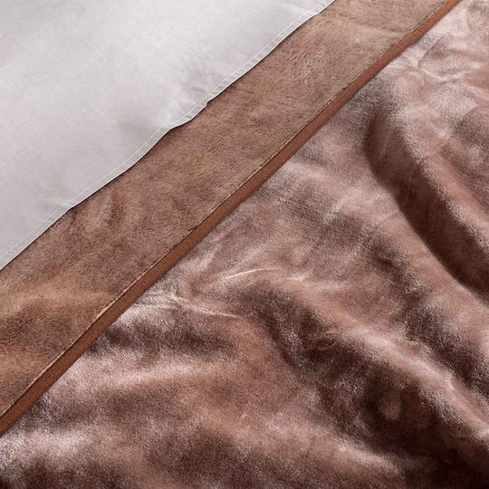 Aigaion Pelzige Decke Einzeln 160x220cm Braun
