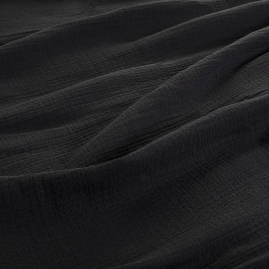 Aigaion Pătură Muselină Semidublă 180x240 cm Neagră