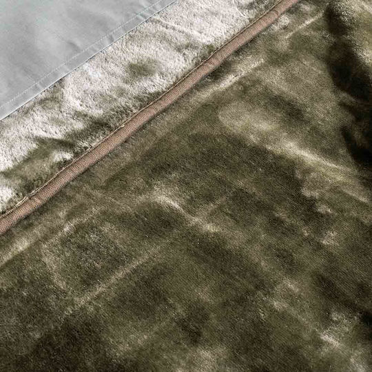 Aigaion Pătură Blănoasă Superdublă 220x240 cm Verde