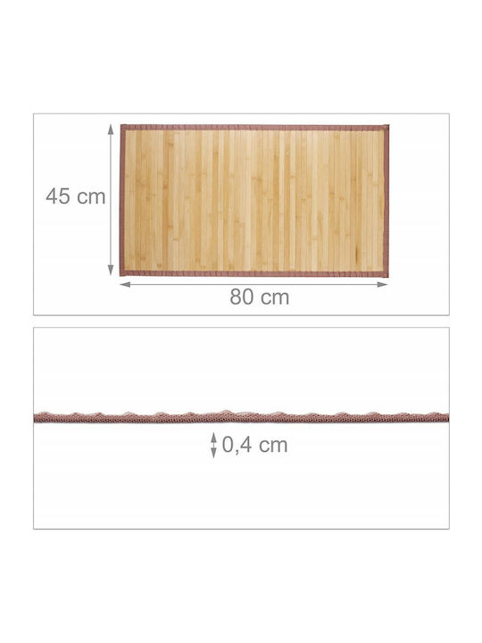 Relaxdays Covoraș de Baie Lemn 10024084 Maro 45x80buc