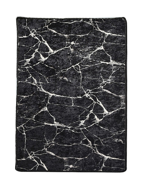 Marble Teppich Rechteckig Schwarz