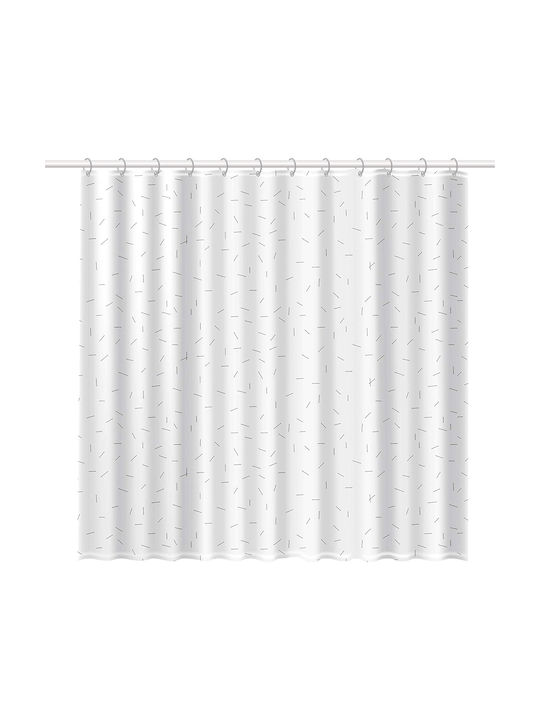 Rayen Κουρτίνα Μπάνιου Υφασμάτινη 180x200cm Λευκή