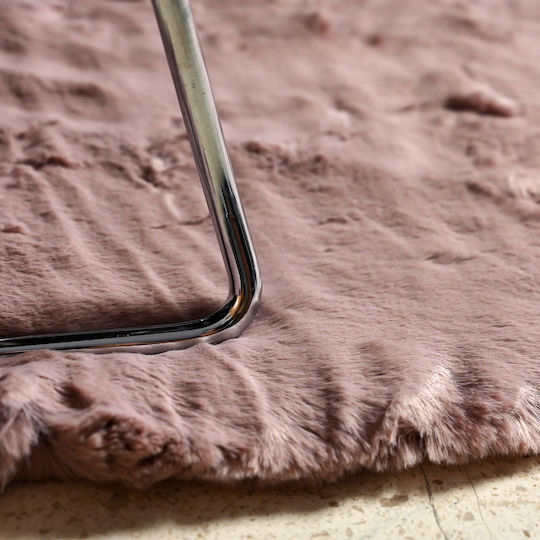 Rabbit Rug Rectangular Furry Pink