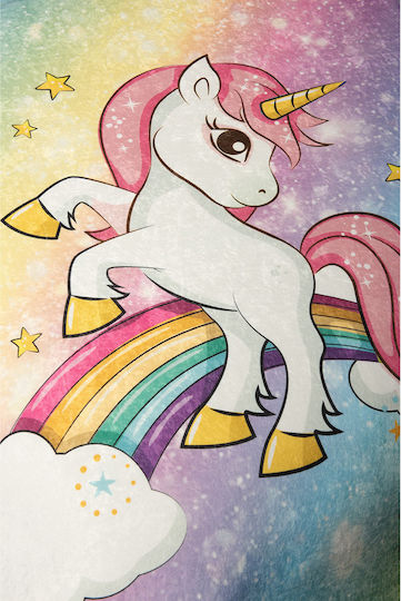 Conceptum Hypnose Kinder Teppich Einhorn Mehrfarbig 140x190cm
