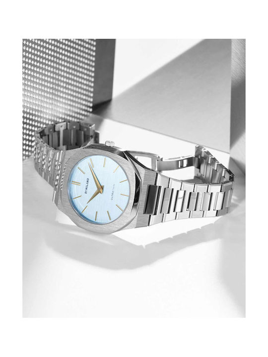 D1 Milano Ultra Thin Uhr mit Silber Metallarmband