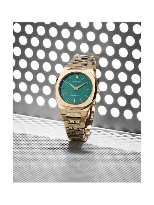 D1 Milano Ultra Thin Watch with Gold Metal Bracelet