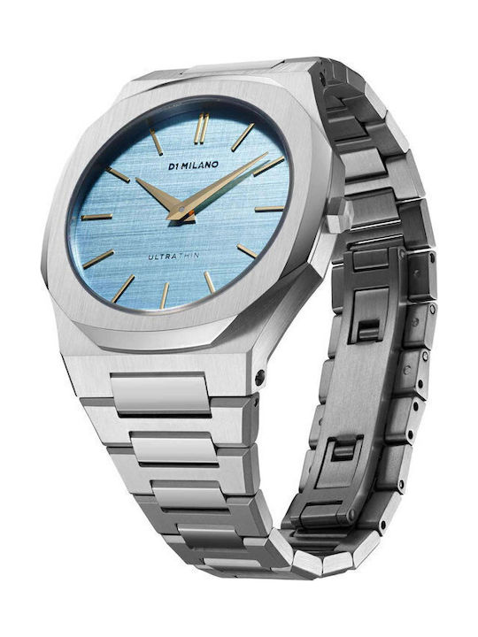 D1 Milano Ultra Thin Women's Watch with Silver Metal Bracelet