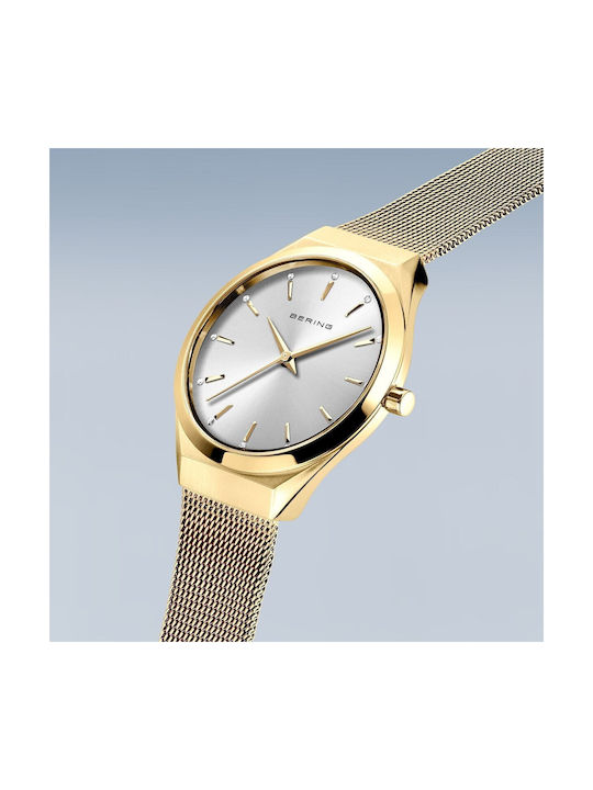 Bering Time Watch with Gold Metal Bracelet