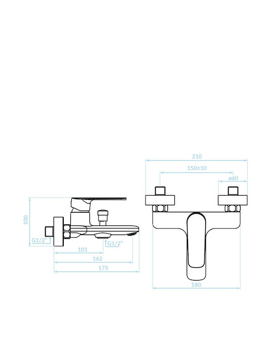 Kuchinox Mischung Bade- / Duscharmatur Badewanne Gold