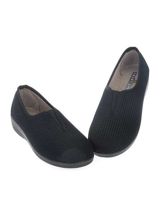 Yfantidis Πάνινα Γυναικεία Slip-On Μαύρα