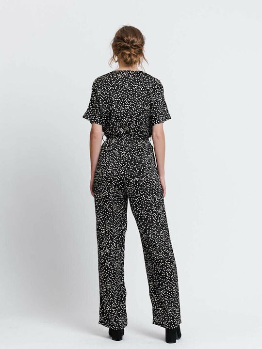 Women's Short-sleeved One-piece Suit Black