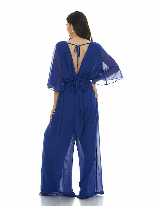 RichgirlBoudoir Women's Long-sleeved One-piece Suit Blue