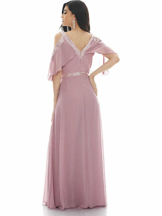 Brilliant Women's Off-Shoulder One-piece Suit Pink