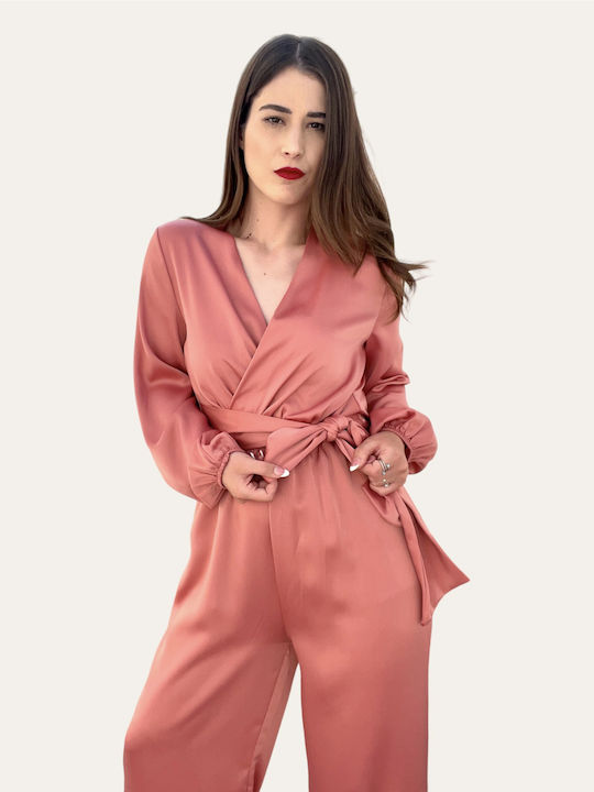 Kiyafet Sepeti Women's Sleeveless One-piece Suit Pink