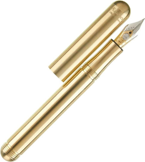 Kaweco LILIPUT Messing Füllfederhalter Extra Breit Gold aus Messing mit Rot Tintenfarbe