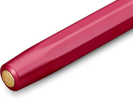 Kaweco Stilou Medium Roșu Din Aluminiu Cu Cerneală Albastră