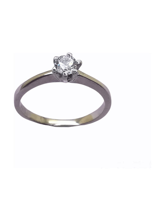 Aris Dentopoulos Jewellery Μονόπετρο από Ασήμι με Ζιργκόν