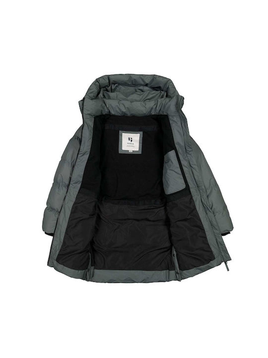 Garcia Jeans Waterproof Girls Quilted Coat Gray with Ηood