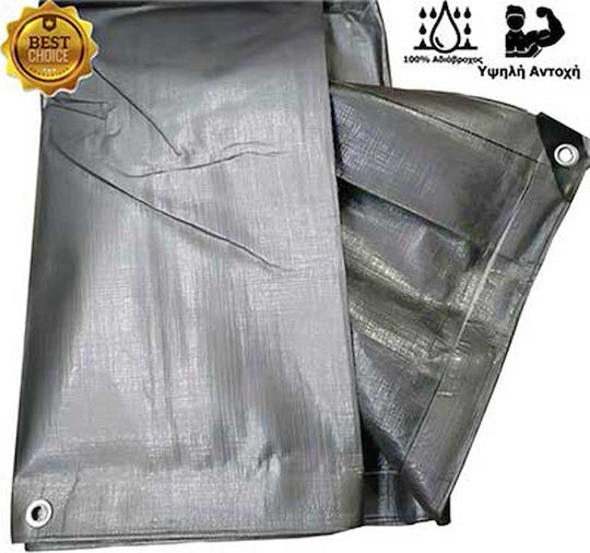 Bradas Wasserdicht Plane 200gr/m² 6x5m. Hohe Beanspruchung Gray
