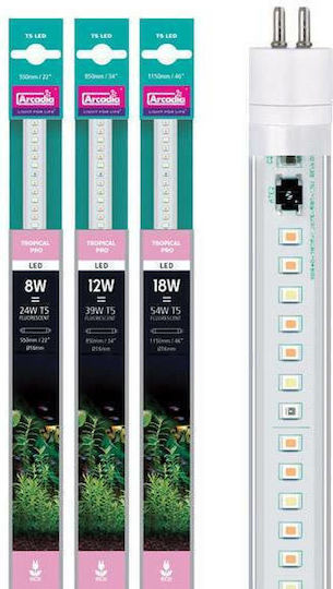Arcadia Led-Lampe für Aquariumbeleuchtung mit Rosa Licht 18W