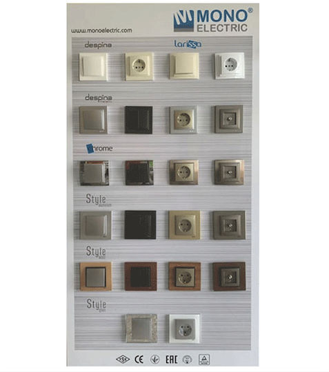 Mono Electric Switch Frame 1 Position Vertical Installation in White Color 500-002136160