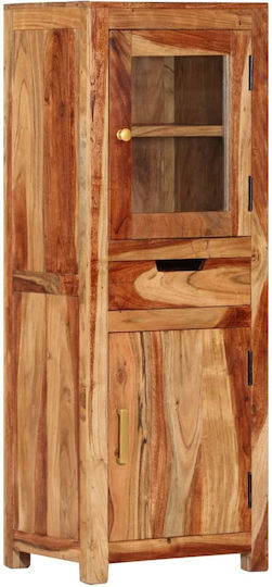 Vitrină Suspendată pentru Sufragerie din Lemn Masiv Maro cu Geam 40x34x110cm