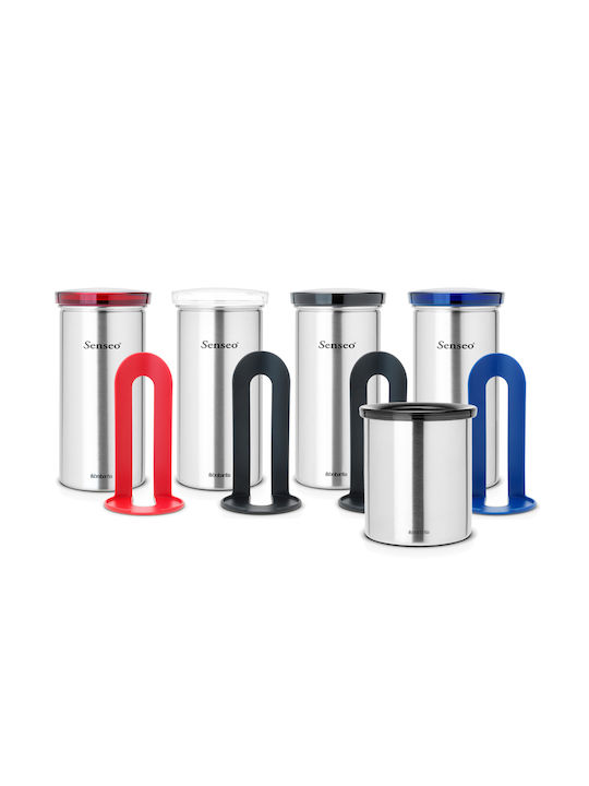 Brabantia Σετ 18τμχ Βάζα για Τσάι / Καφέ με Καπάκι από Ανοξείδωτο Ατσάλι Ασημί 8.5x17cm 18τμχ