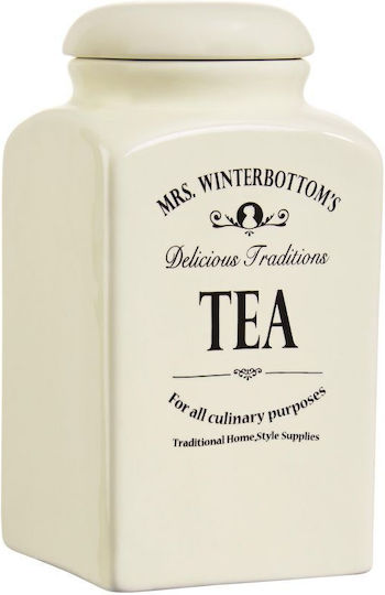 Butlers Ceramic Beige Tea Jar with Lid 1300ml