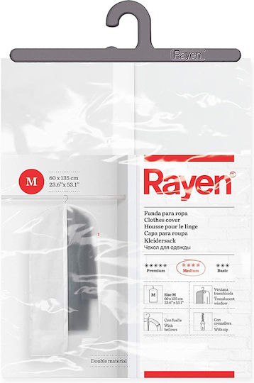 Rayen Υφασμάτινη Κρεμαστή Θήκη Αποθήκευσης Ρούχων σε Λευκό Χρώμα 60x60cm