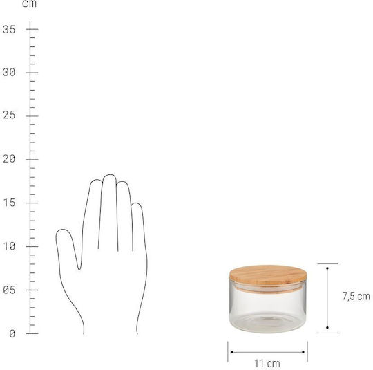 Butlers Woodlock Sugar Jar with Airtight Lid Glass Transparent 550ml