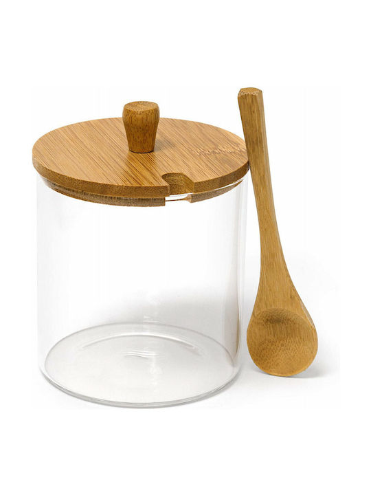 Relaxdays Set 3 Bucăți Vaze Utilizare Generală cu Capac și Suport Sticlă Transparent 12x31x12cm 3 Bucăți
