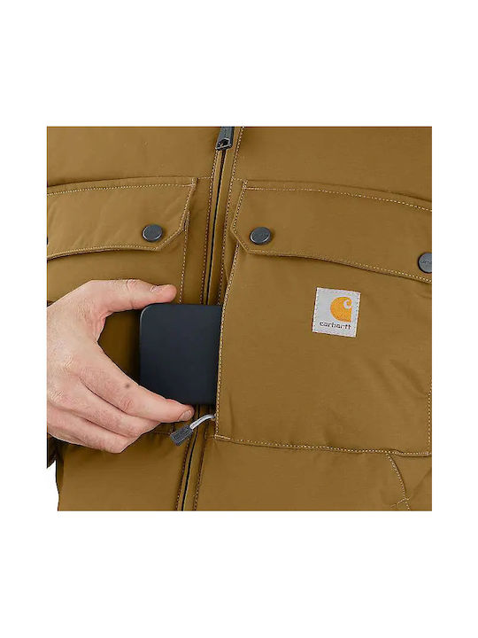 Carhartt Arbeitsweste Wasserdicht mit Fleece-Futter Braun
