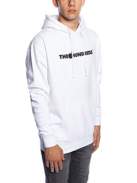 The Hundreds Bar Herren Sweatshirt mit Kapuze und Taschen Weiß