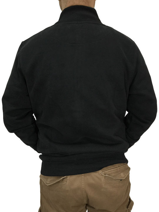 Frank Tailor Men's Sweatshirt Jacket with Pockets Black