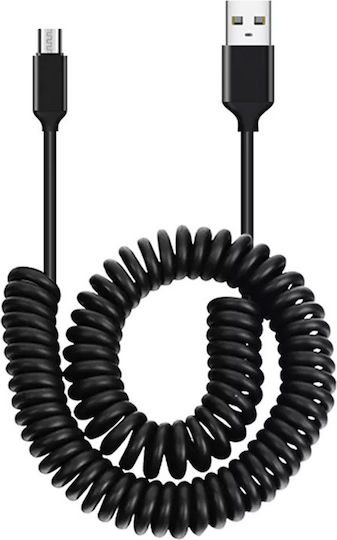 Spirale USB 2.0 auf Micro-USB-Kabel Schwarz 1m 1Stück