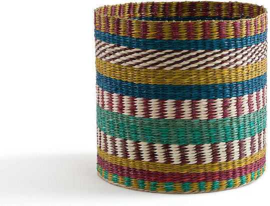 La Redoute Interieurs Decorative Basket Wicker with Handles Multicolour 35x35x35cm