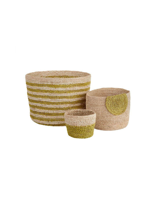 Butlers Coș decorativ Din paie Yellow 7.5x7.5buc