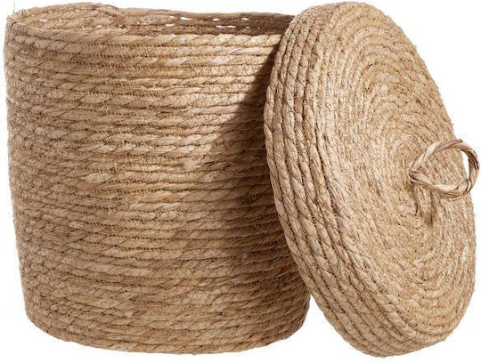 Butlers Decorative Basket Wicker with Cap and Handles Beige 30x30cm
