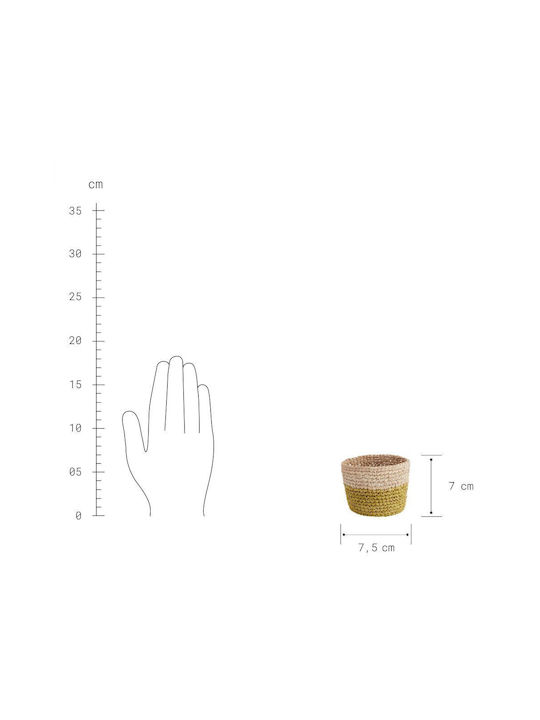 Butlers Coș decorativ Din paie Yellow 7.5x7.5buc