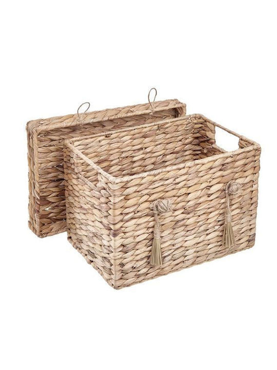 Butlers Διακοσμητικό Καλάθι Ψάθινο με Καπάκι 33x23εκ.
